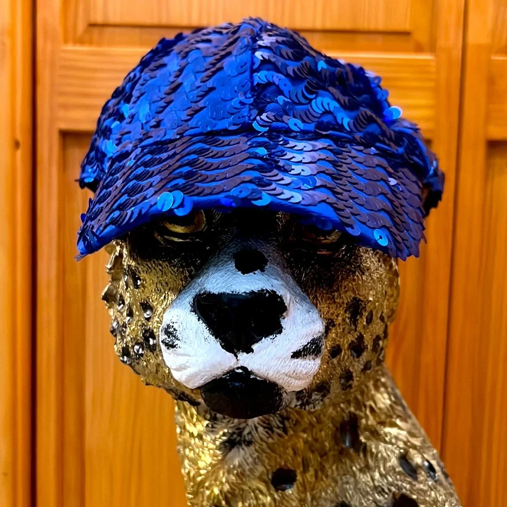 Blue Sequin Cap. 100% Cotton NWOT